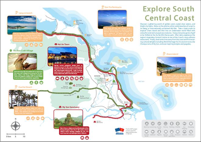 Bản đồ các sản phẩm du lịch ở bờ biển miền Trung